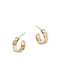 Malibu 14K Yellow Gold Chain Huggie Hoop Earrings