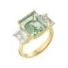 14K Yellow Gold, Green Amethyst & White Topaz Ring -Fashion Jewelry & Accessories 0400016301009 YELLOWGOLD