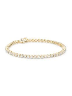 14K Yellow Gold & 3 TCW Diamond Tennis Bracelet