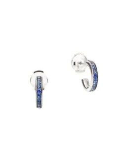 Pomellato Iconica 18K White Gold & Sapphire Hoop Earrings