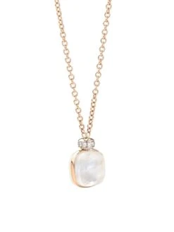 Pomellato Nudo Two-Tone 18K Gold, White Topaz, Mother Of Pearl & Diamond Necklace