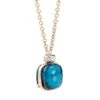 Pomellato Nudo Classic Two-Tone 18K Gold, London Blue Topaz & Diamond Pendant Necklace