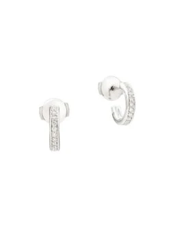 Pomellato Iconica 18K White Gold & Diamond Hoop Earrings