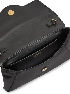 Versace La Medusa Satin Crystal-Embellished Pouch-On-Chain -Fashion Jewelry & Accessories 0400016338646 BLACKVERSACEGOLD A3