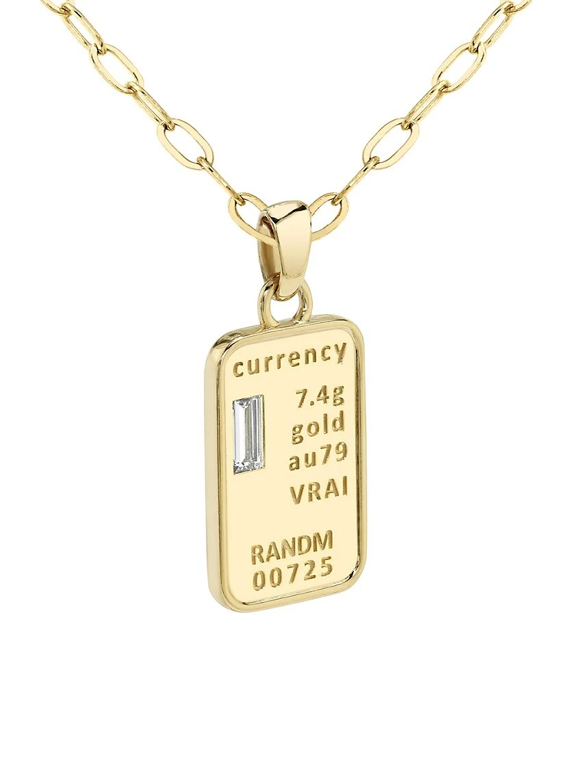 Currency 14K Yellow Gold & Lab-Grown Diamond Pendant Necklace 4 Currency 14K Yellow Gold & Lab-Grown Diamond Pendant Necklace - Image 2