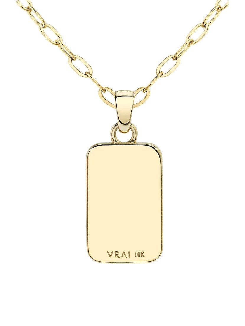 Currency 14K Yellow Gold & Lab-Grown Diamond Pendant Necklace 5 Currency 14K Yellow Gold & Lab-Grown Diamond Pendant Necklace - Image 3