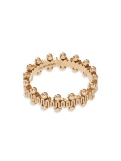 Beaded 18K Yellow Gold Ribbon Ring 8 Beaded 18K Yellow Gold Ribbon Ring -Fashion Jewelry & Accessories 0400016383006 A2