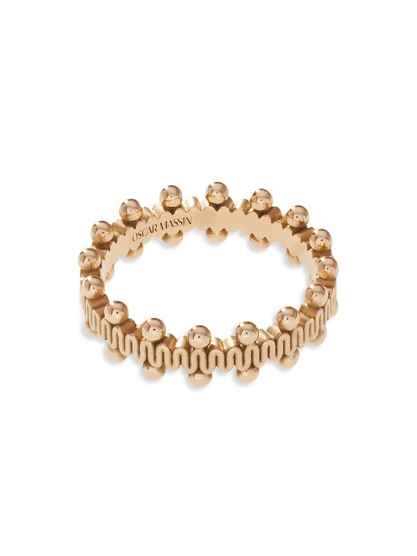 Beaded 18K Yellow Gold Ribbon Ring 5 Beaded 18K Yellow Gold Ribbon Ring - Image 3