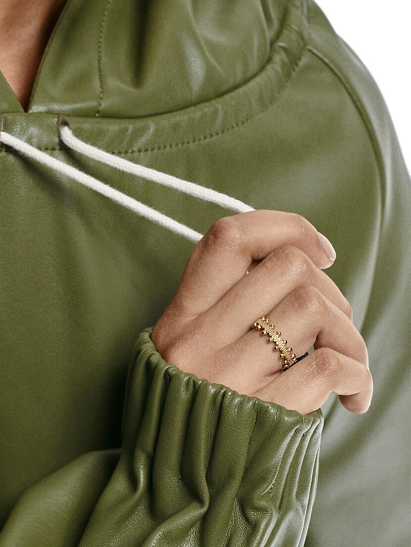 Beaded 18K Yellow Gold Ribbon Ring 6 Beaded 18K Yellow Gold Ribbon Ring - Image 4