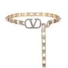 Valentino Garavani VLogo Crystal-Embellished Chain Belt -Fashion Jewelry & Accessories 0400016423398 LIGHTGOLD