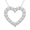 14K White Gold & 3 TCW Lab-Grown Diamond Open-Heart Pendant Necklace 1 14K White Gold & 3 TCW Lab-Grown Diamond Open-Heart Pendant Necklace -Fashion Jewelry & Accessories 0400016434994 WHITEGOLD
