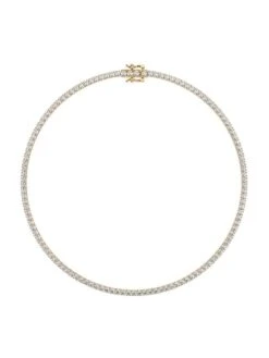 14K Yellow Gold & 16 TCW Lab-Grown Diamond Tennis Necklace