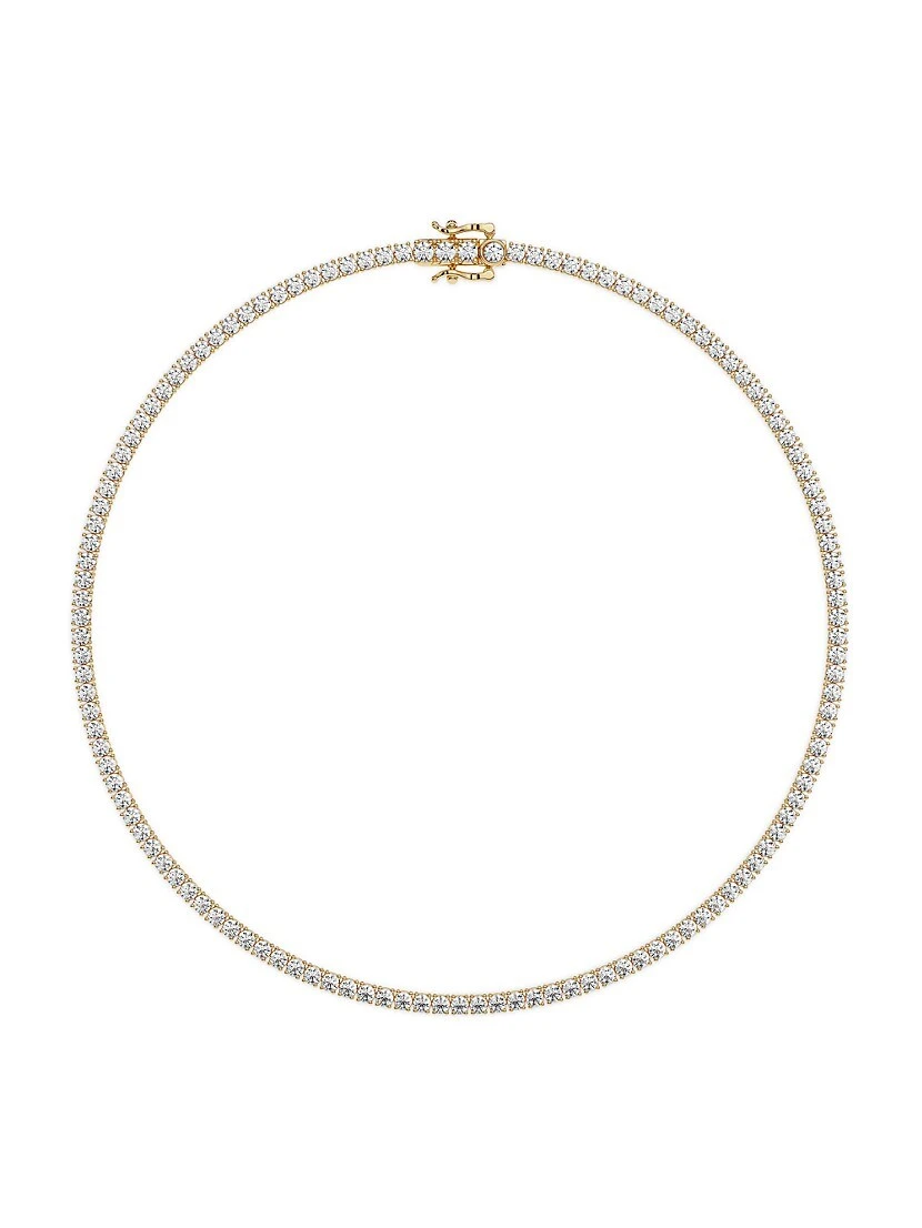 14K Yellow Gold & 16 TCW Lab-Grown Diamond Tennis Necklace 3 14K Yellow Gold & 16 TCW Lab-Grown Diamond Tennis Necklace