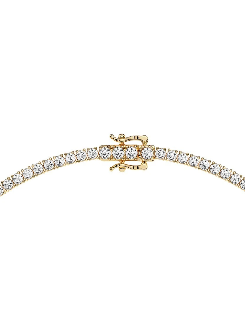 14K Yellow Gold & 16 TCW Lab-Grown Diamond Tennis Necklace 4 14K Yellow Gold & 16 TCW Lab-Grown Diamond Tennis Necklace - Image 2