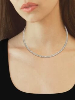 14K Yellow Gold & 16 TCW Lab-Grown Diamond Tennis Necklace 7 14K Yellow Gold & 16 TCW Lab-Grown Diamond Tennis Necklace -Fashion Jewelry & Accessories 0400016434995 A2