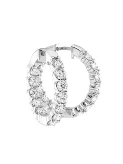 14K White Gold & 6 TCW Lab-Grown Diamond Inside-Out Hoop Earrings -Fashion Jewelry & Accessories 0400016434996 A1