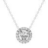 14K White Gold & 1.2 TCW Lab-Grown Diamond Halo Pendant Necklace -Fashion Jewelry & Accessories 0400016435030 WHITEGOLD