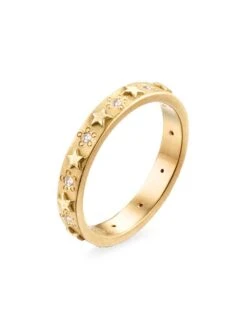 Celestial 14K Yellow Gold & Diamond Star Band
