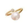 Spark 18K Yellow Gold, Pearl & Diamond Ring 1 Spark 18K Yellow Gold, Pearl & Diamond Ring -Fashion Jewelry & Accessories 0400016465087 NOCOLOR