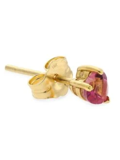 Heart Tinsy 18K Yellow Gold & Pink Topaz Stud Earrings -Fashion Jewelry & Accessories 0400016465091 NOCOLOR A2