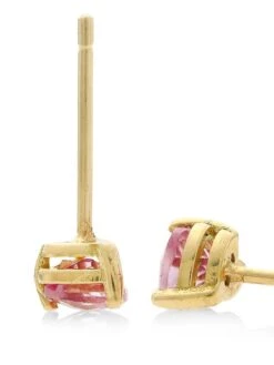 Heart Tinsy 18K Yellow Gold & Pink Topaz Stud Earrings -Fashion Jewelry & Accessories 0400016465091 NOCOLOR A3