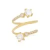 Spark 18K Yellow Gold, Diamond & Moonstone Twist Ring 1 Spark 18K Yellow Gold, Diamond & Moonstone Twist Ring -Fashion Jewelry & Accessories 0400016465107 NOCOLOR
