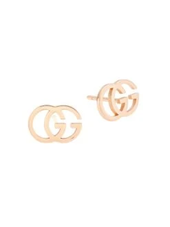 Gucci Running G 18K Rose Gold Stud Earrings