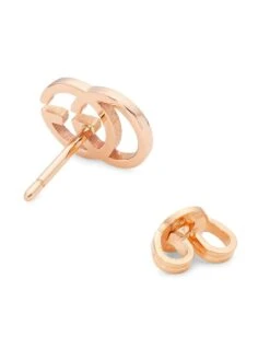 Gucci Running G 18K Rose Gold Stud Earrings -Fashion Jewelry & Accessories 0400016504586 PINK A2