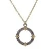 Old World 18K Yellow Gold, Sterling Silver, & Diamond Open-Disc Pendant Necklace -Fashion Jewelry & Accessories 0400016544074 SILVER