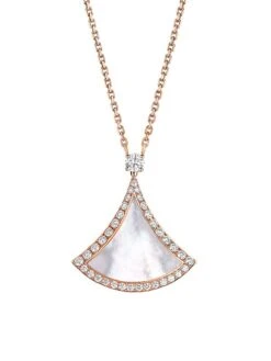 Bvlgari Divas' Dream 18K Rose Gold, Mother-Of-Pearl, & Diamond Pendant Necklace