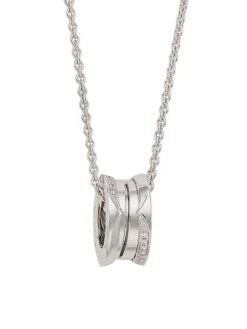 Bvlgari B.Zero1 18K White Gold & Diamond Pendant Necklace