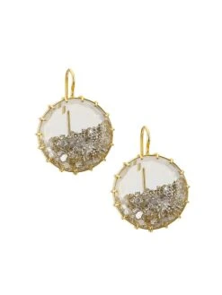 18K Yellow Gold & Cinnamon Diamonds Shake Earrings