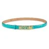 MOSCHINO Logo Buckle Leather Belt -Fashion Jewelry & Accessories 0400016711362 GREEN