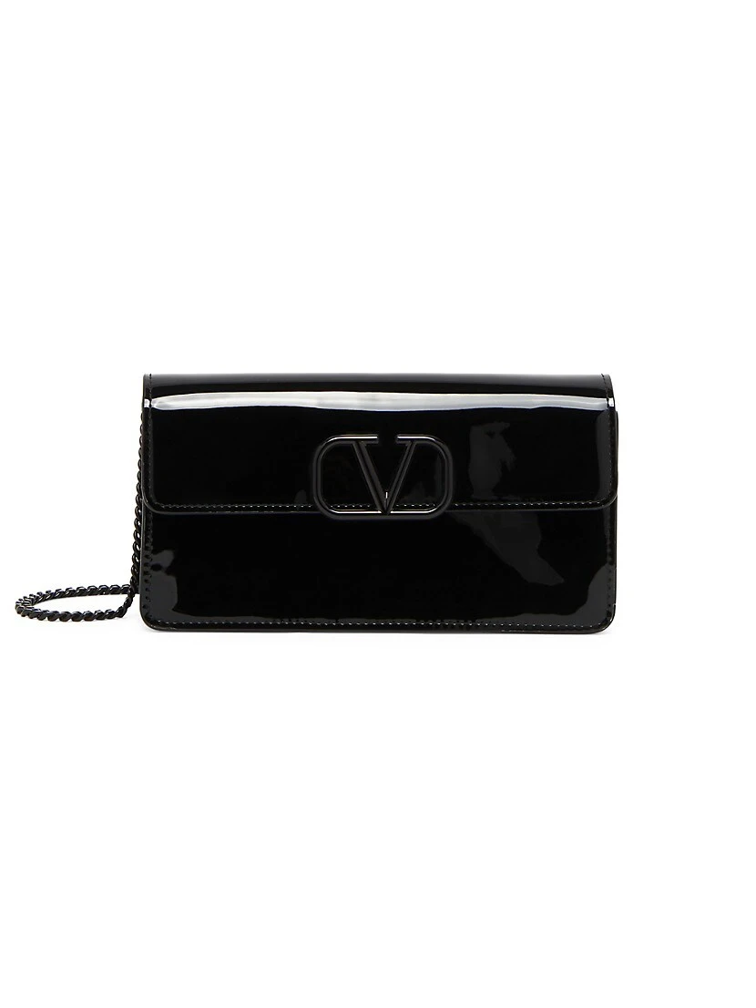 Valentino Garavani VLogo Patent Leather Wallet-On-Chain 3 Valentino Garavani VLogo Patent Leather Wallet-On-Chain