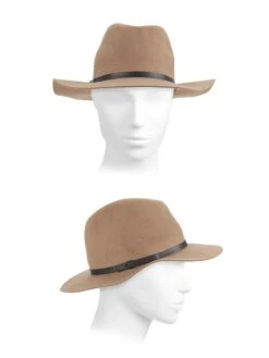 Madison Wool Felt Hat -Fashion Jewelry & Accessories 0400016750408 TAUPEBLACK A2