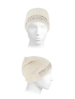 Carolyn Rowan X Stephanie Gottlieb Crystal-Embellished Beanie -Fashion Jewelry & Accessories 0400016807006 YOGIIVORY A2