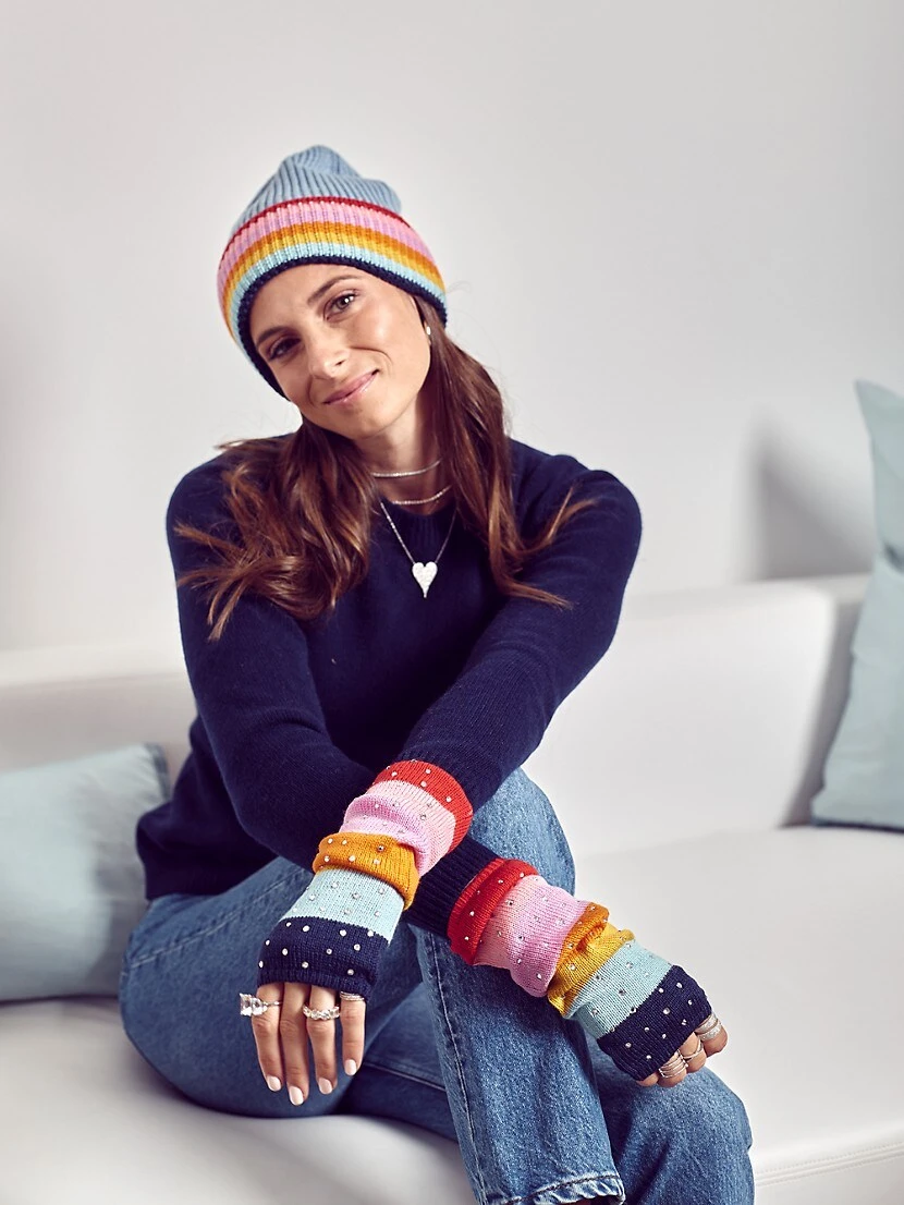 Carolyn Rowan X Stephanie Gottlieb Merino Wool Striped Gloves 4 Carolyn Rowan X Stephanie Gottlieb Merino Wool Striped Gloves - Image 2