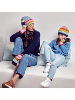 Carolyn Rowan X Stephanie Gottlieb Merino Wool Striped Gloves 8 Carolyn Rowan X Stephanie Gottlieb Merino Wool Striped Gloves -Fashion Jewelry & Accessories 0400016807015 RAINBOW A2