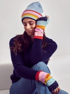 Carolyn Rowan X Stephanie Gottlieb Merino Wool Striped Gloves 9 Carolyn Rowan X Stephanie Gottlieb Merino Wool Striped Gloves -Fashion Jewelry & Accessories 0400016807015 RAINBOW A3