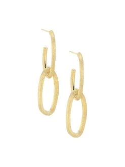 Jaipur 18K Yellow Gold Oval Double-Link Earrings