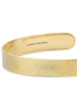 Uomo 18K Gold Brushed Wide Cuff Bracelet -Fashion Jewelry & Accessories 0400016875083 YELLOWGOLD A2