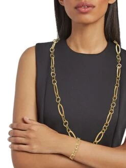 Jaipur 18K Yellow Gold Mixed-Link Convertible Chain Necklace -Fashion Jewelry & Accessories 0400016875290 YELLOWGOLD A2