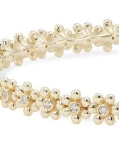 14K Yellow Gold & Diamond Daisy Bangle -Fashion Jewelry & Accessories 0400016891264 NOCOLOR A2