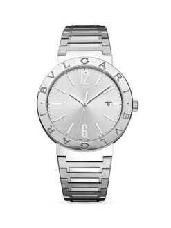 Bvlgari Stainless Steel Logo Bracelet Watch