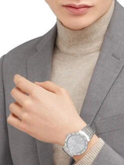 Bvlgari Stainless Steel Logo Bracelet Watch -Fashion Jewelry & Accessories 0400016893437 STEEL A2