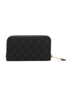 MOSCHINO Logo Quilted Nylon Continental Wallet -Fashion Jewelry & Accessories 0400016993093 BLACK A2