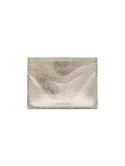 Salina Metallic Leather Card Case -Fashion Jewelry & Accessories 0400017005450 PLATINO A2