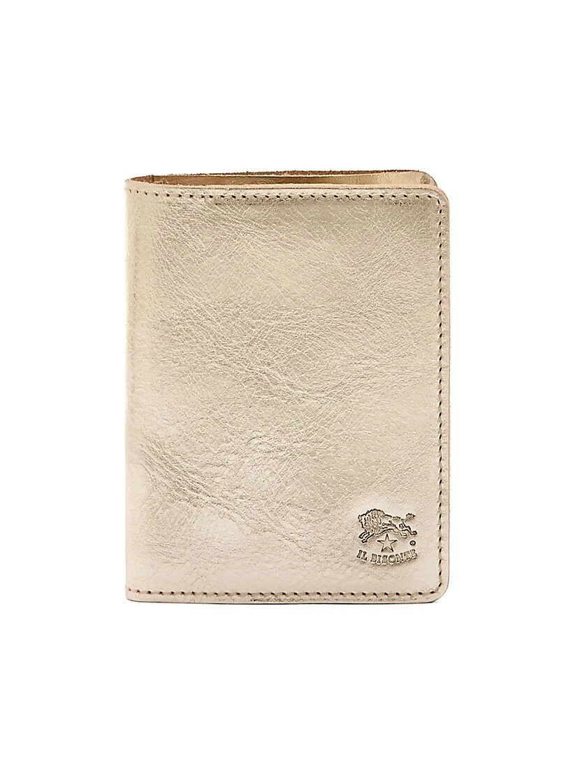 Classic Metallic Leather Bi-Fold Card Case 3 Classic Metallic Leather Bi-Fold Card Case