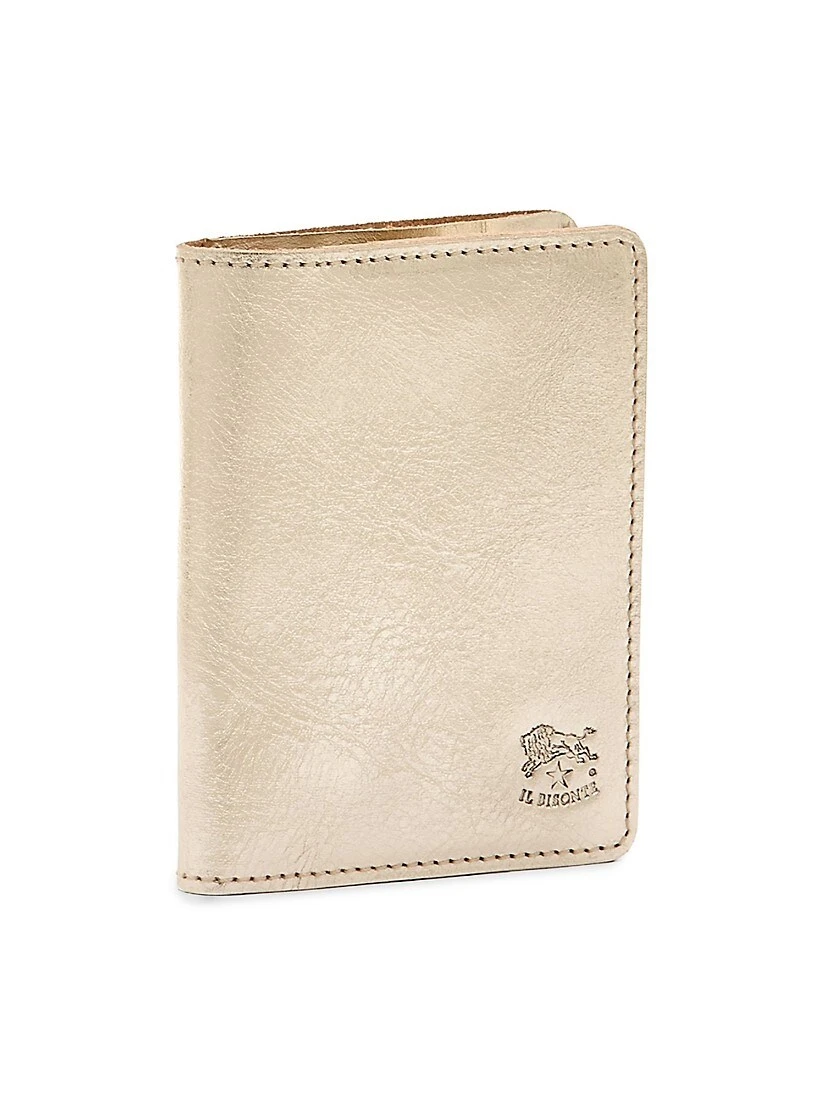 Classic Metallic Leather Bi-Fold Card Case 5 Classic Metallic Leather Bi-Fold Card Case - Image 3