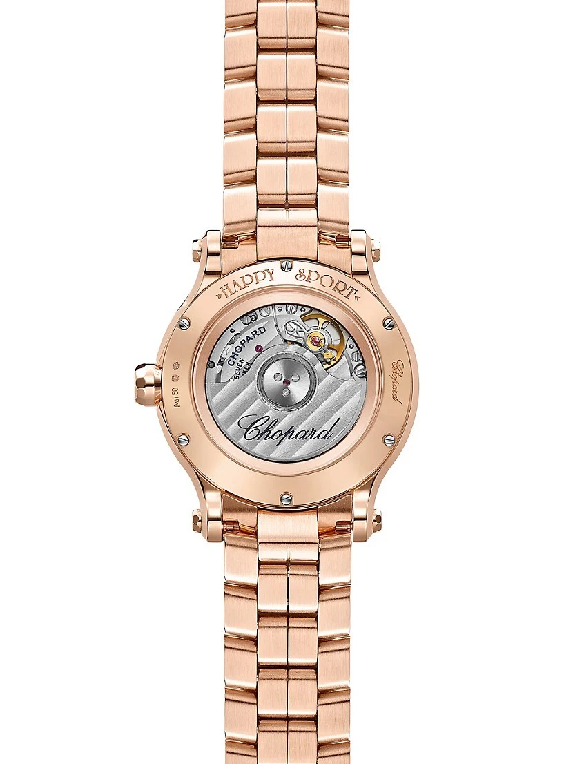 Chopard Happy Sport 18K Rose Gold & Diamond Bracelet Watch 5 Chopard Happy Sport 18K Rose Gold & Diamond Bracelet Watch - Image 3